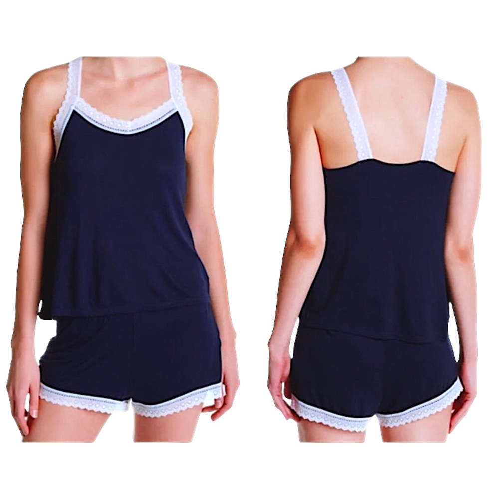 Joe Fresh Lace Tank  XLarge 14 16 JF Midnight Blue SOFT Viscose PRETTY Navy NWT